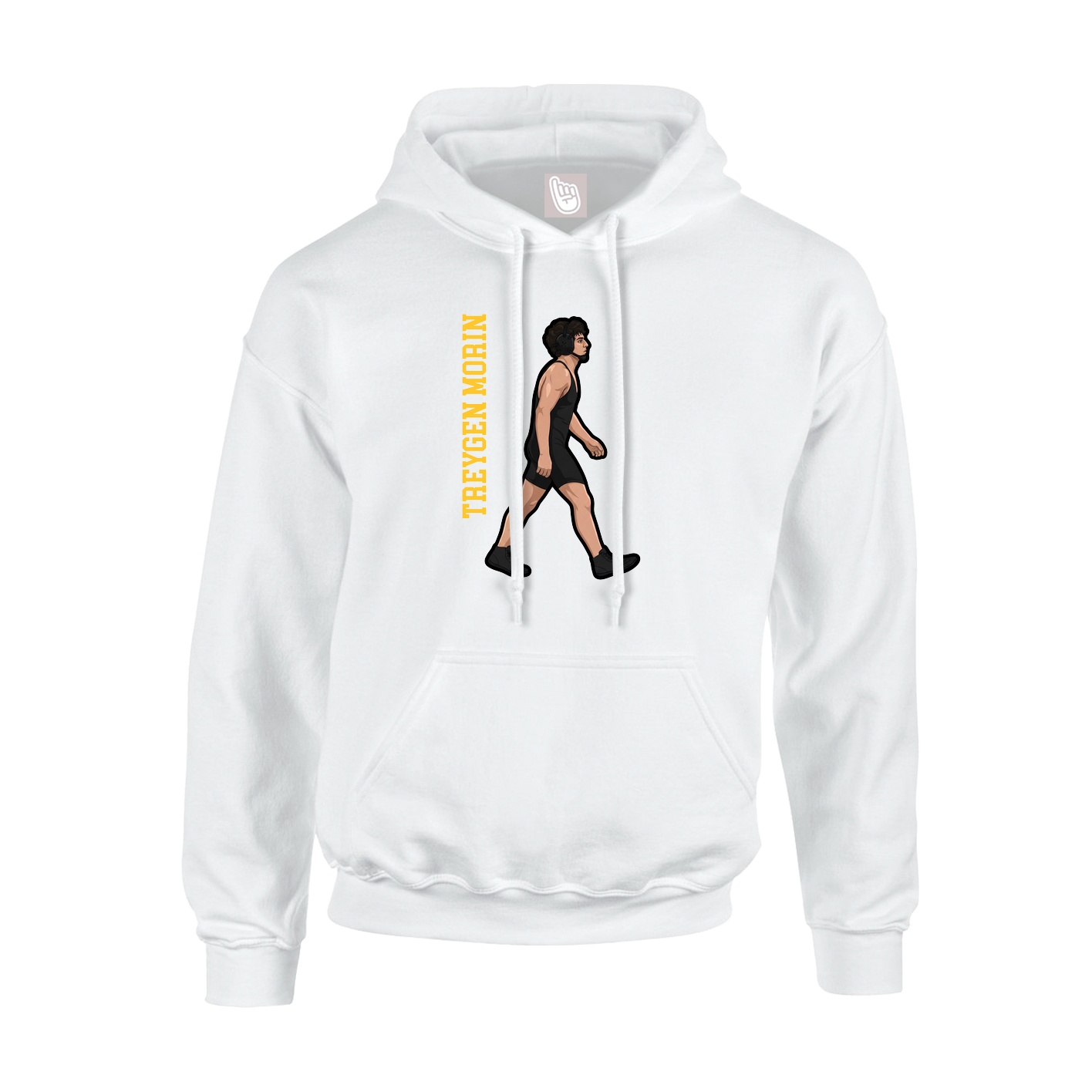 Hoodie — Name Vertical in White