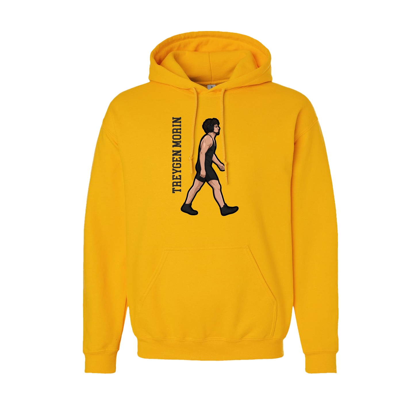 Youth Hoodie — Name Vertical in Gold