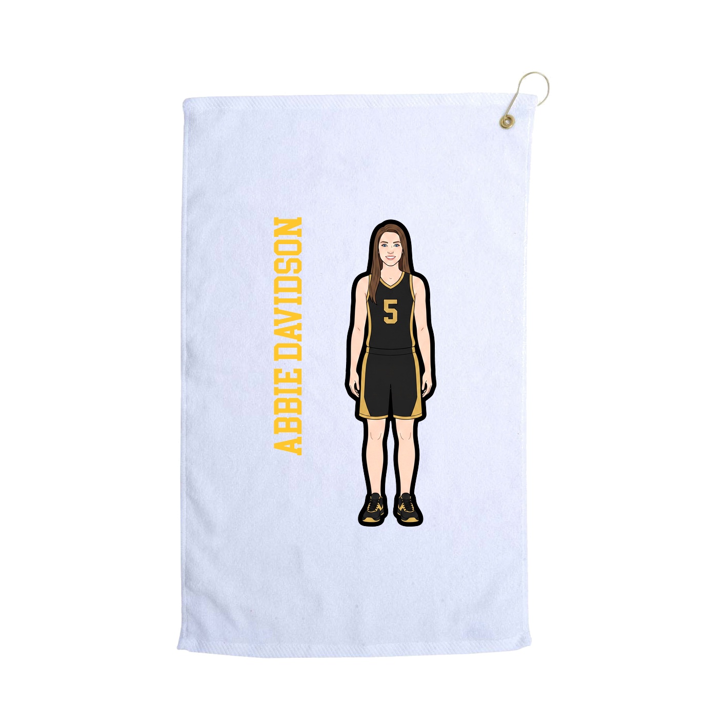 Golf Towel — Name Vertical in White