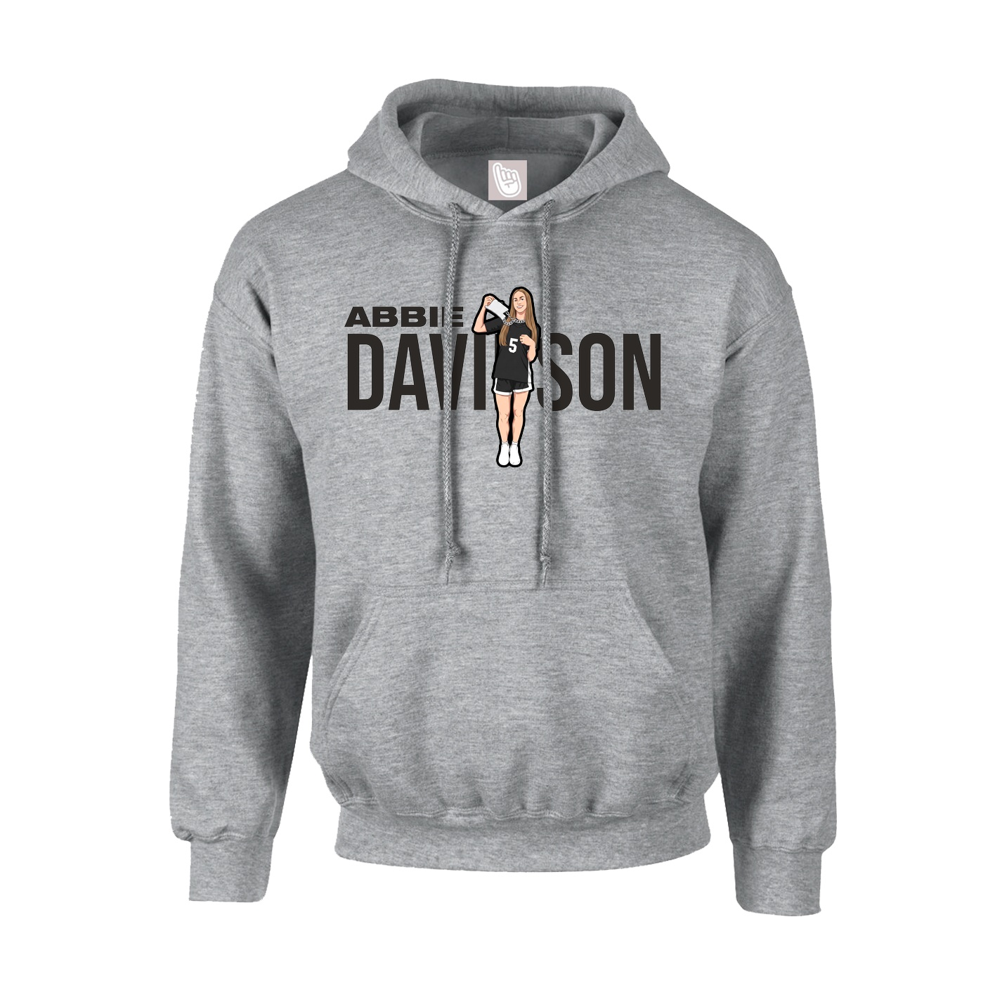 Youth Hoodie — Player Name in Grey