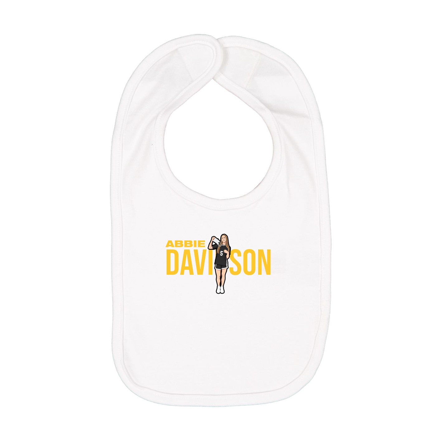 Infant Bib — Player Name in White