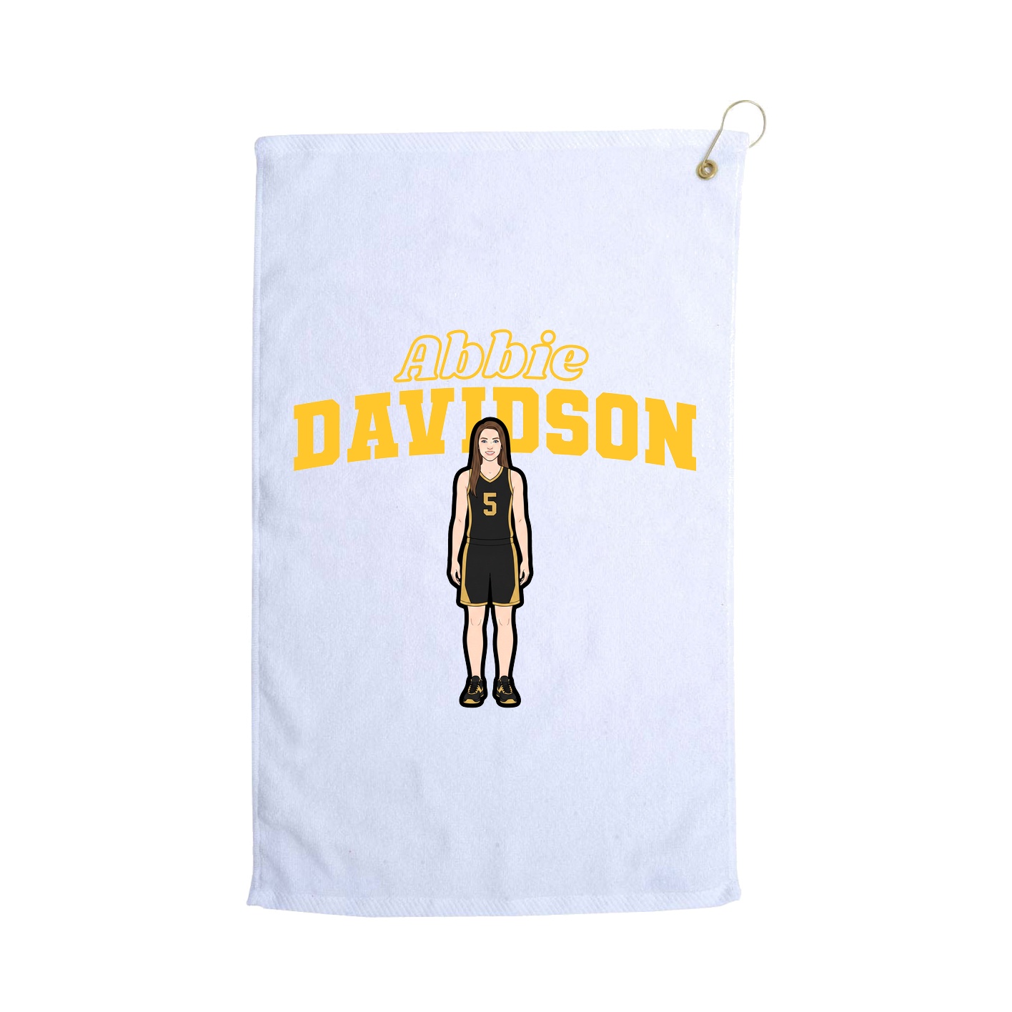 Golf Towel — Name Arch in White