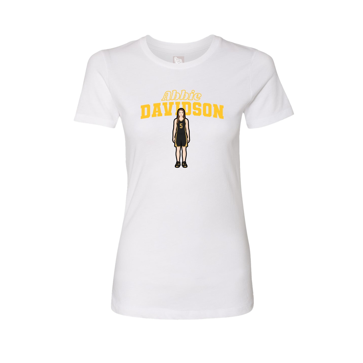 Fitted Women's Tee — Name Arch in White