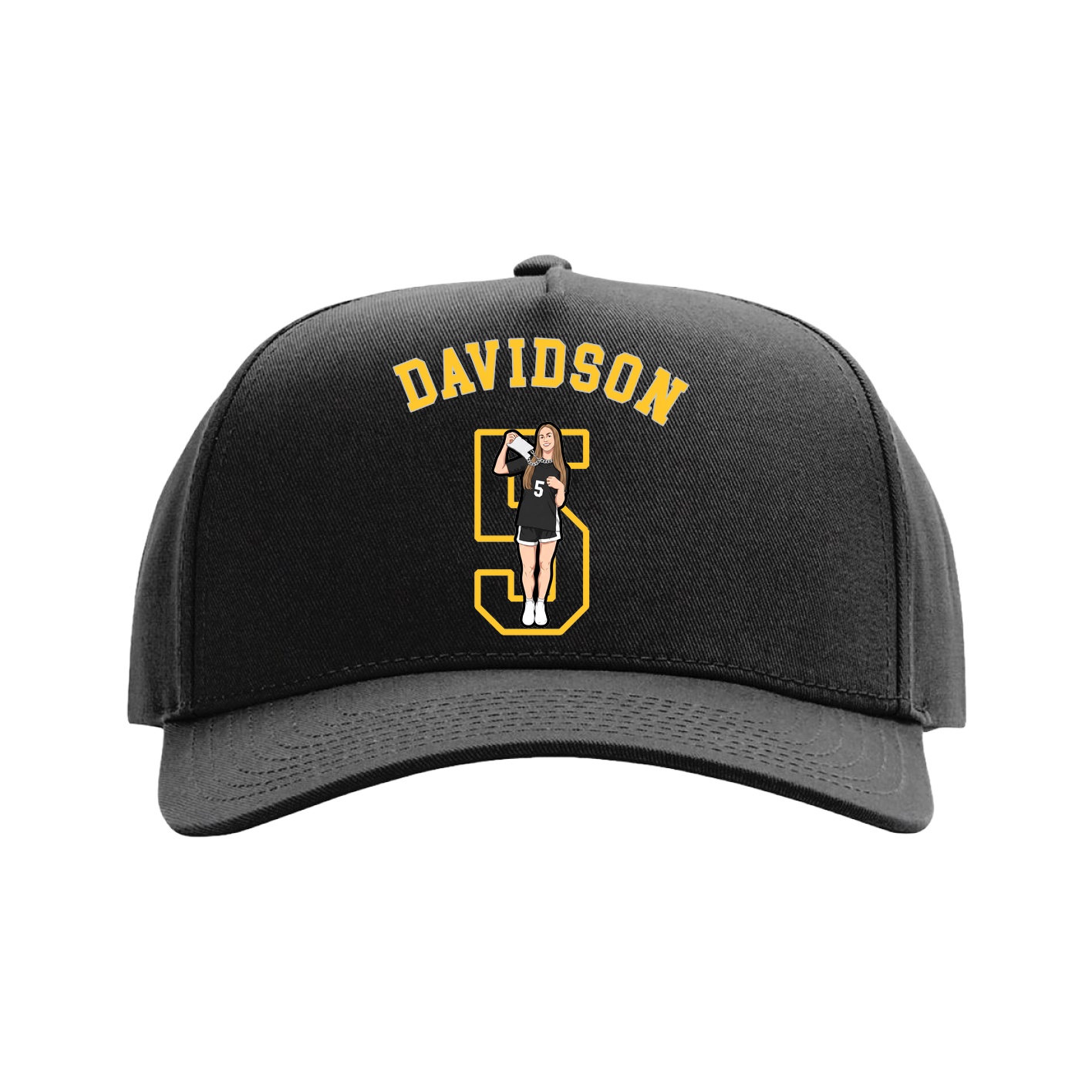 Full Fabric Five-Panel Champ Cap — Shirsey Arch in Black