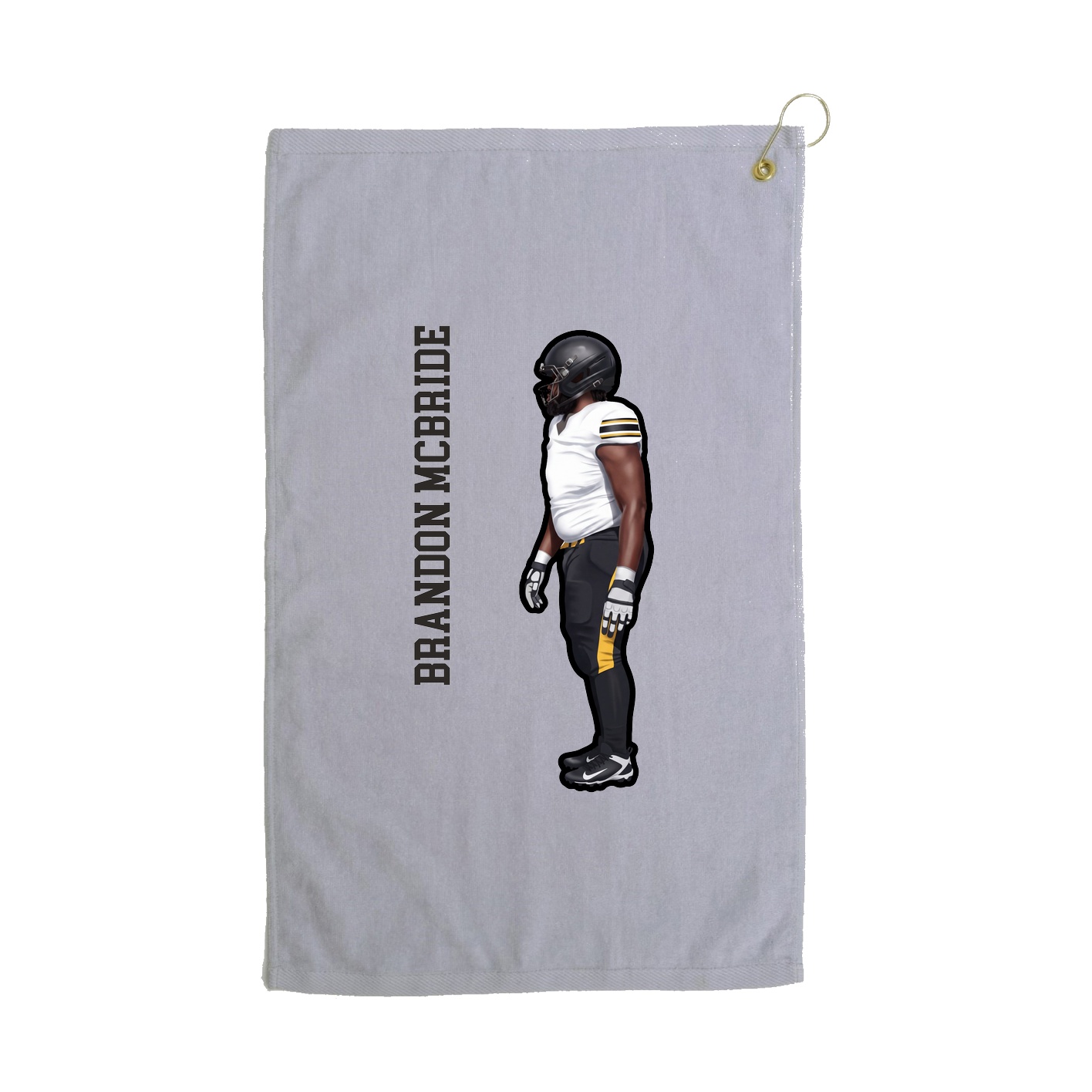 Golf Towel — Name Vertical in Grey