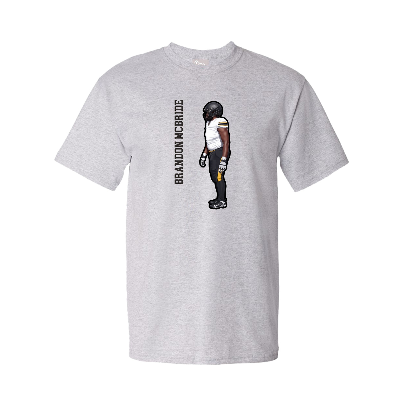 Tee — Name Vertical in Grey