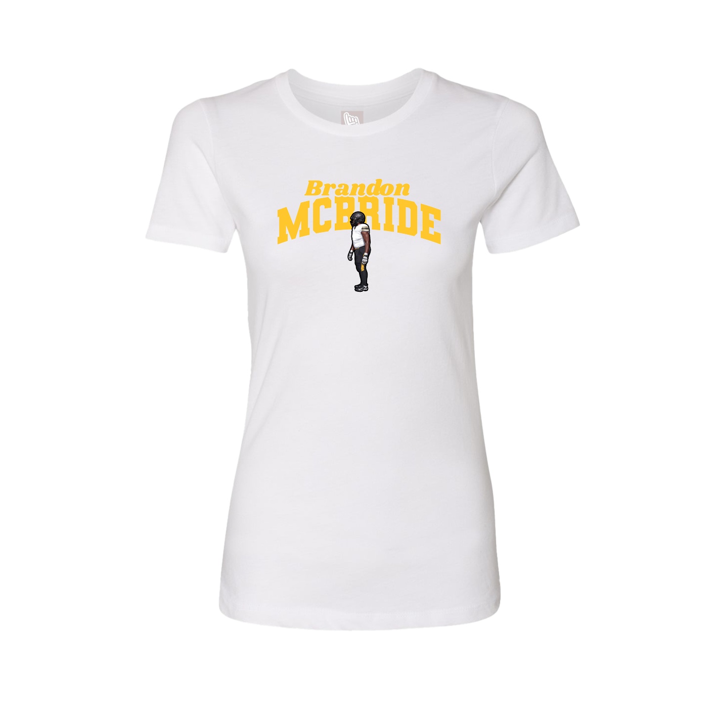 Fitted Women's Tee — Signature Arch in White