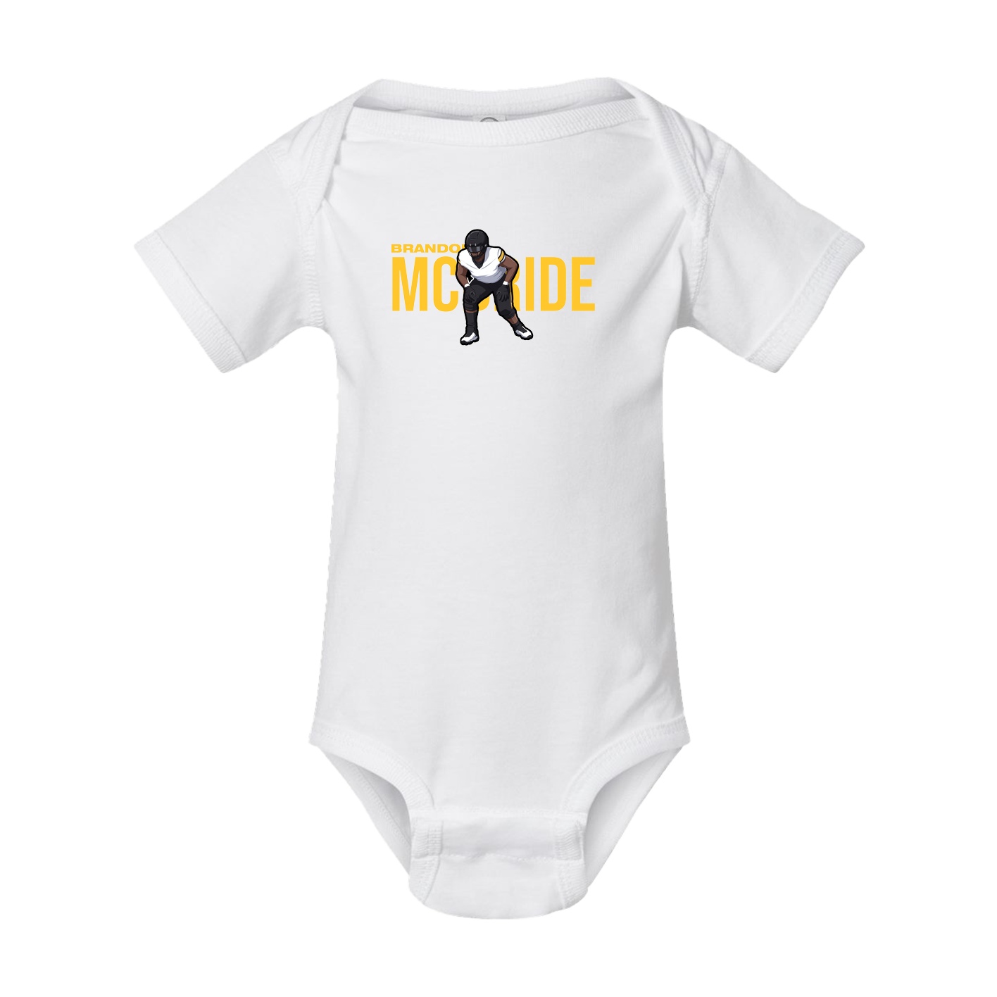 Baby Onesie — Player Name in White