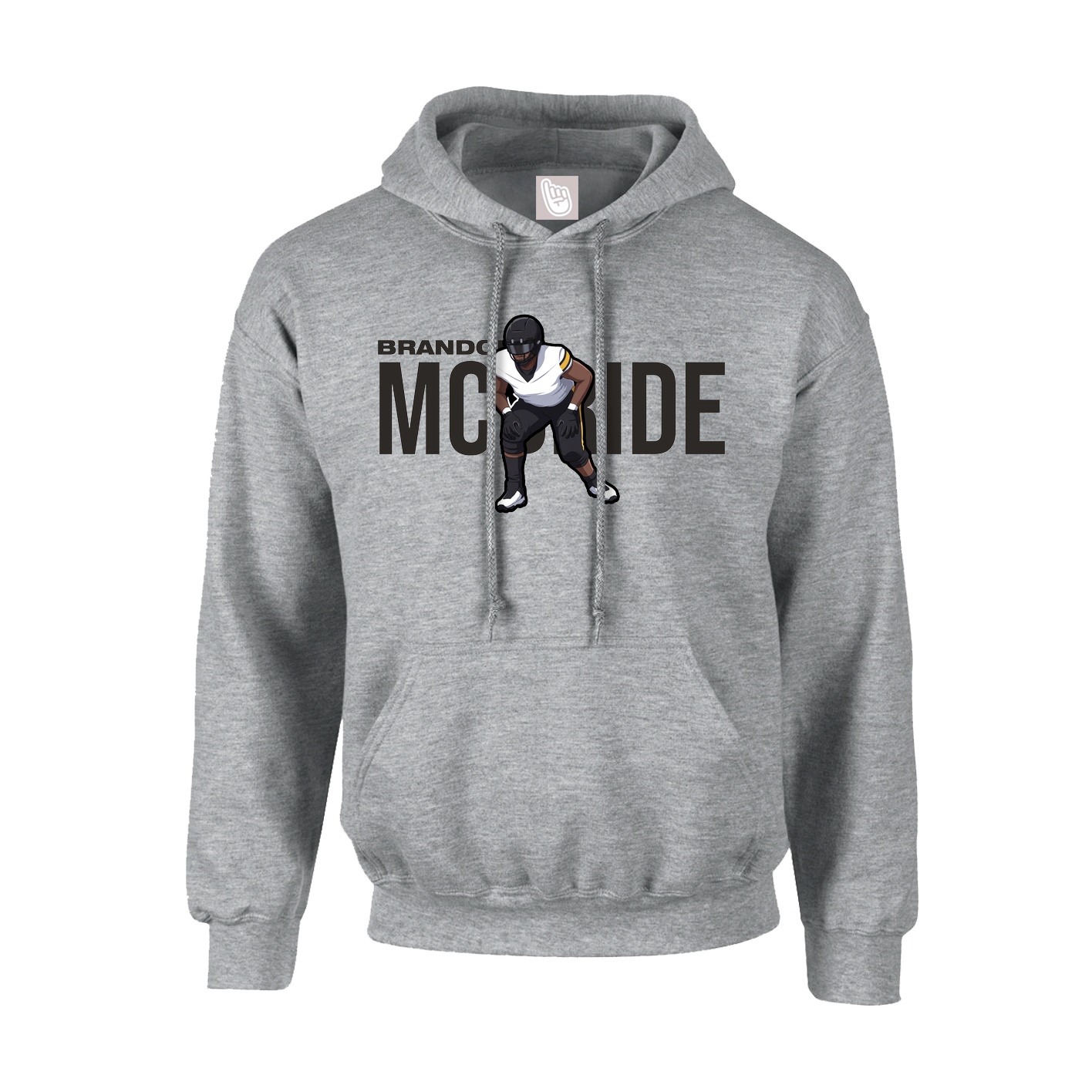 Youth Hoodie — Player Name in Grey