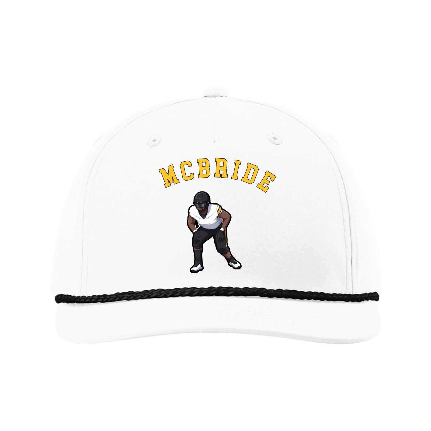 Five-Panel Classic Rope Cap — Shirsey Arch in White