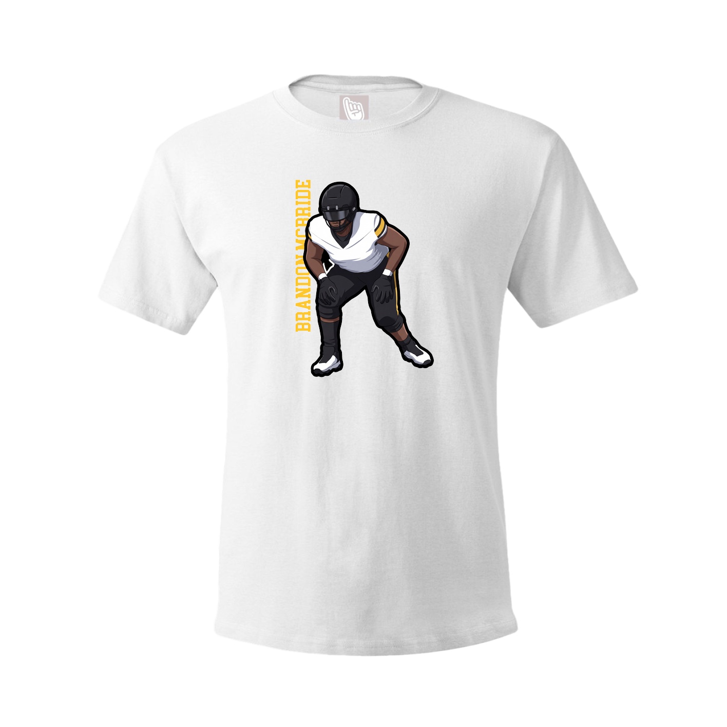 Youth Tee — Name Vertical in White