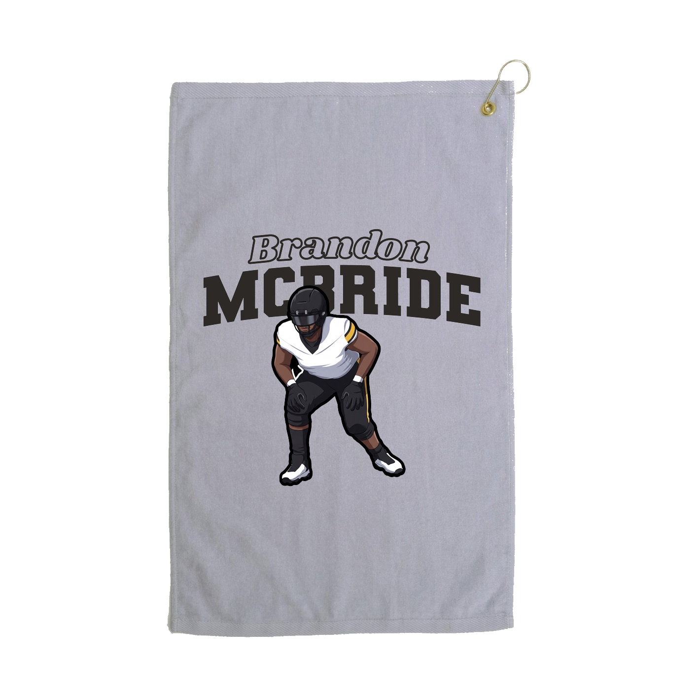 Golf Towel — Name Arch in Grey