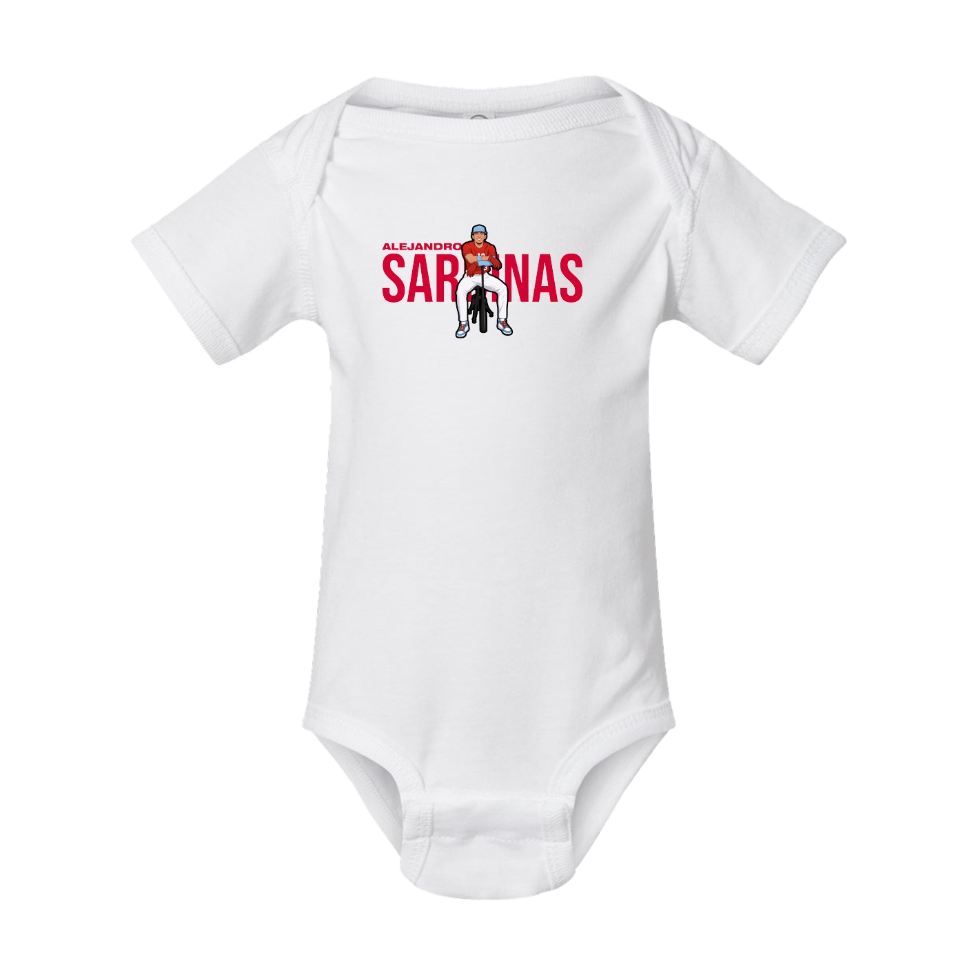 Baby Onesie — Player Name in White