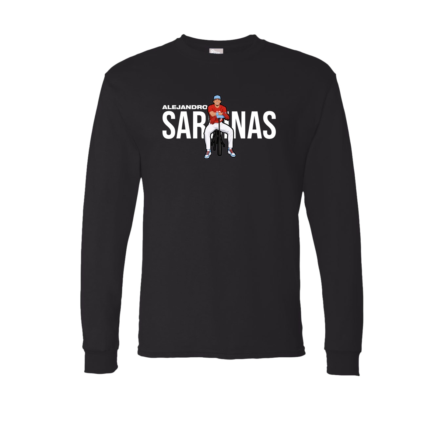 Long Sleeve Tee — Player Name in Black