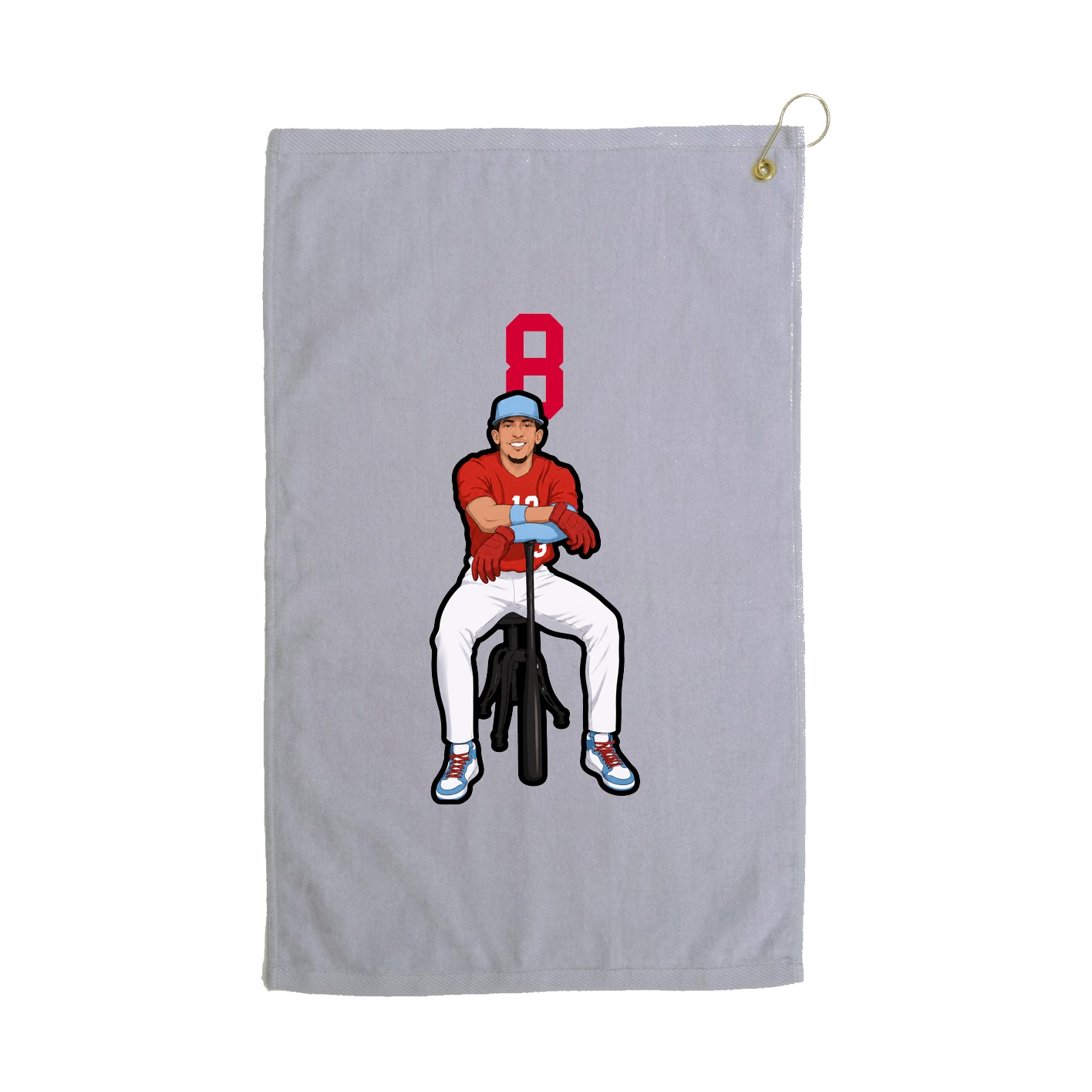Golf Towel — Number Top in Grey