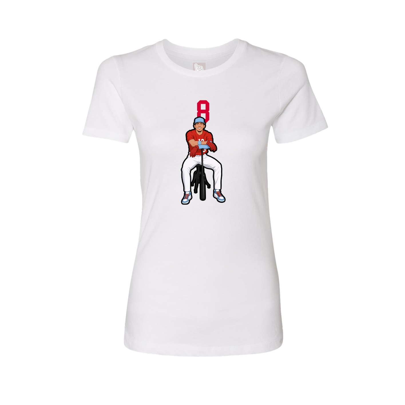 Fitted Women's Tee — Number Top in White