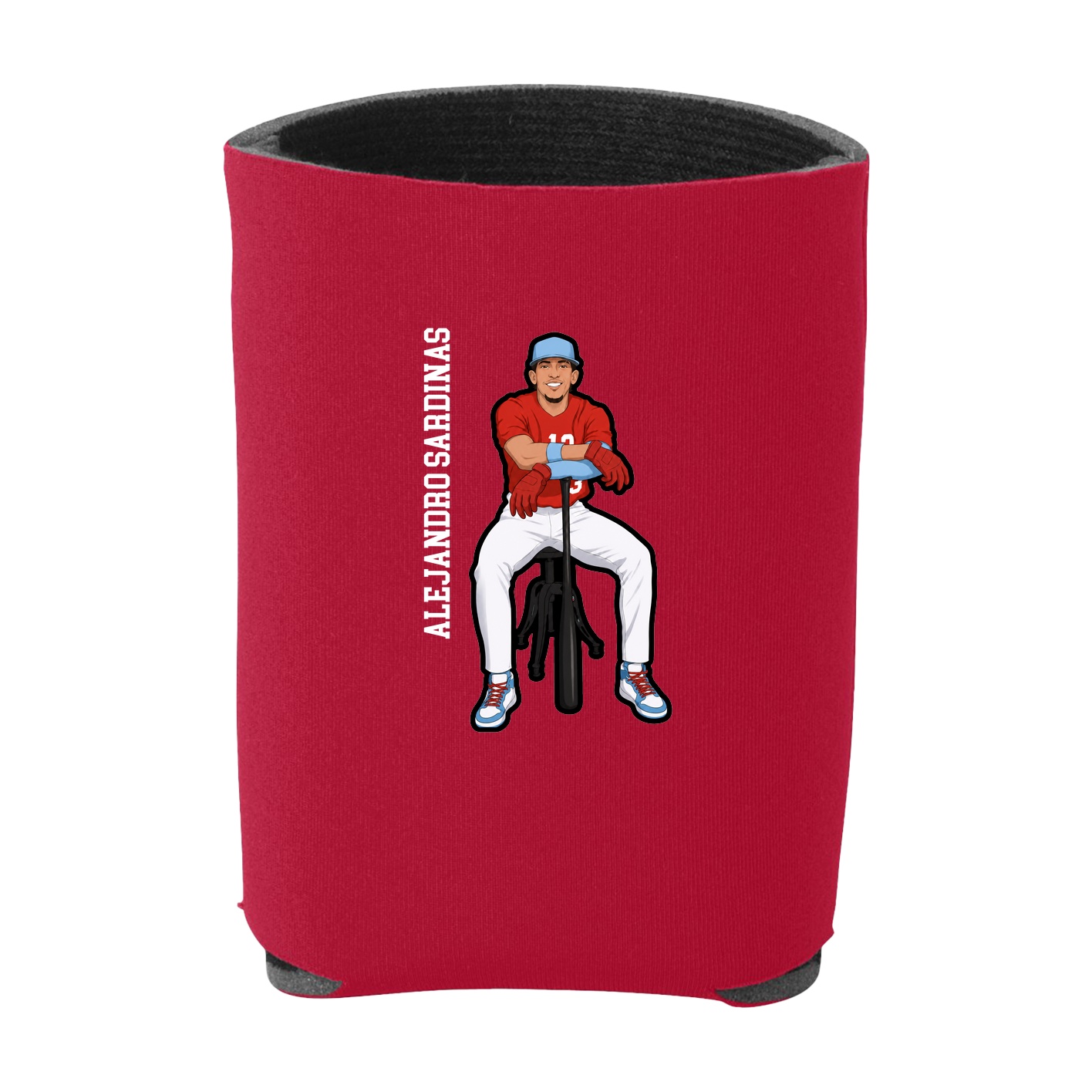 Can Holder — Name Vertical in Red