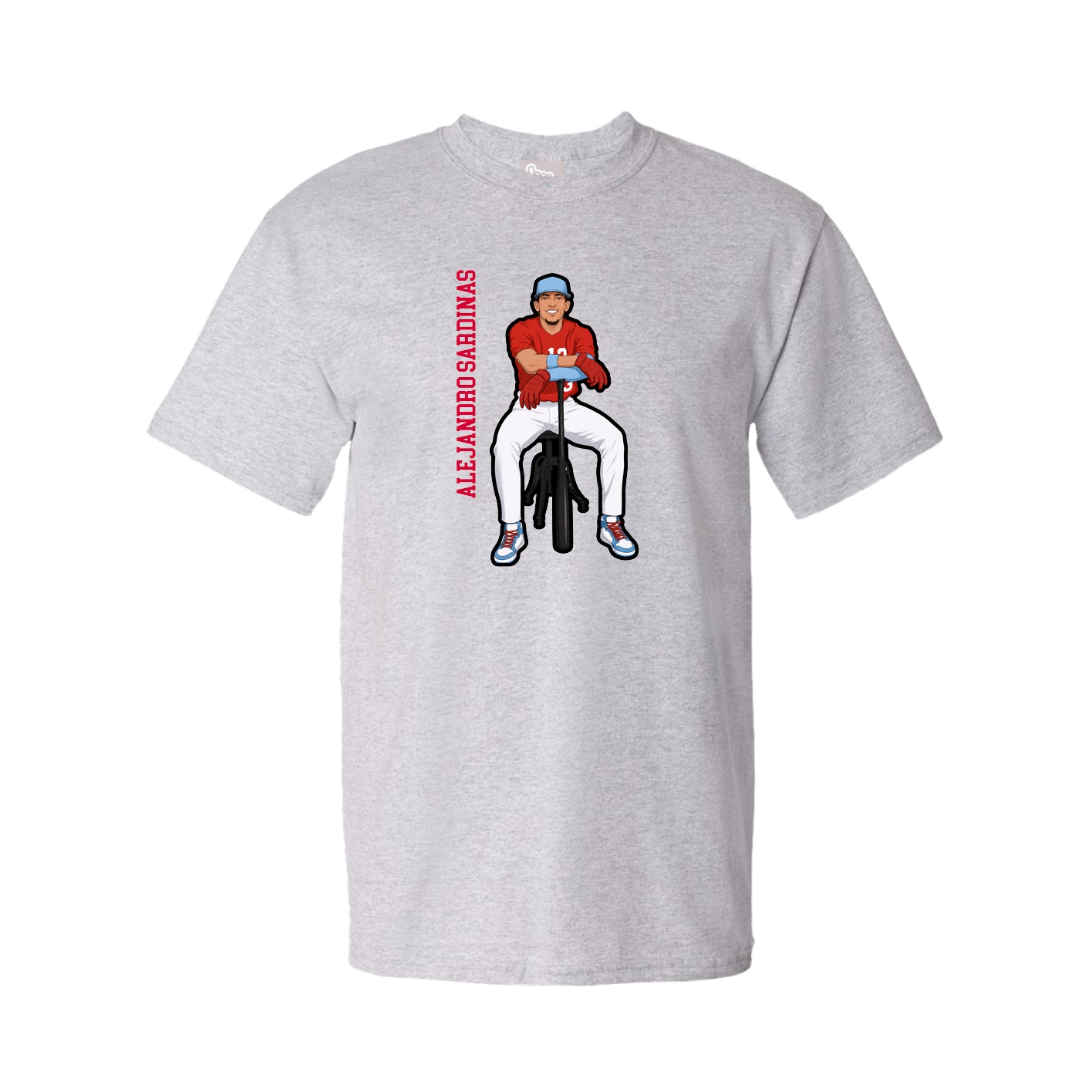Tee — Name Vertical in Grey