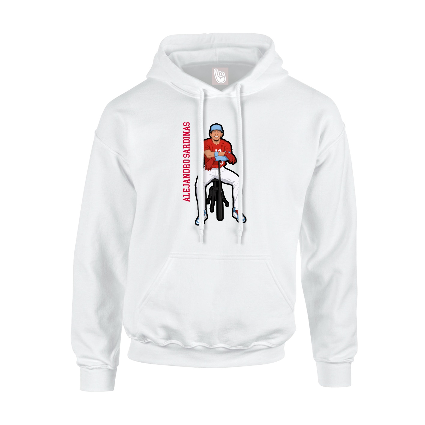 Youth Hoodie — Name Vertical in White