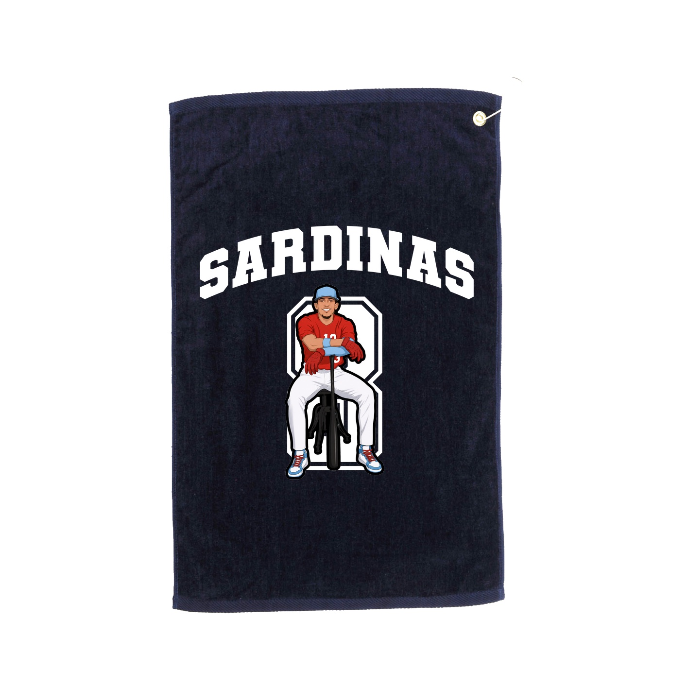 Golf Towel — Number in Navy