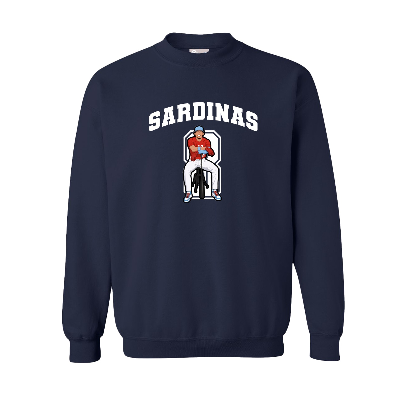 Fleece Crew — Number in Navy