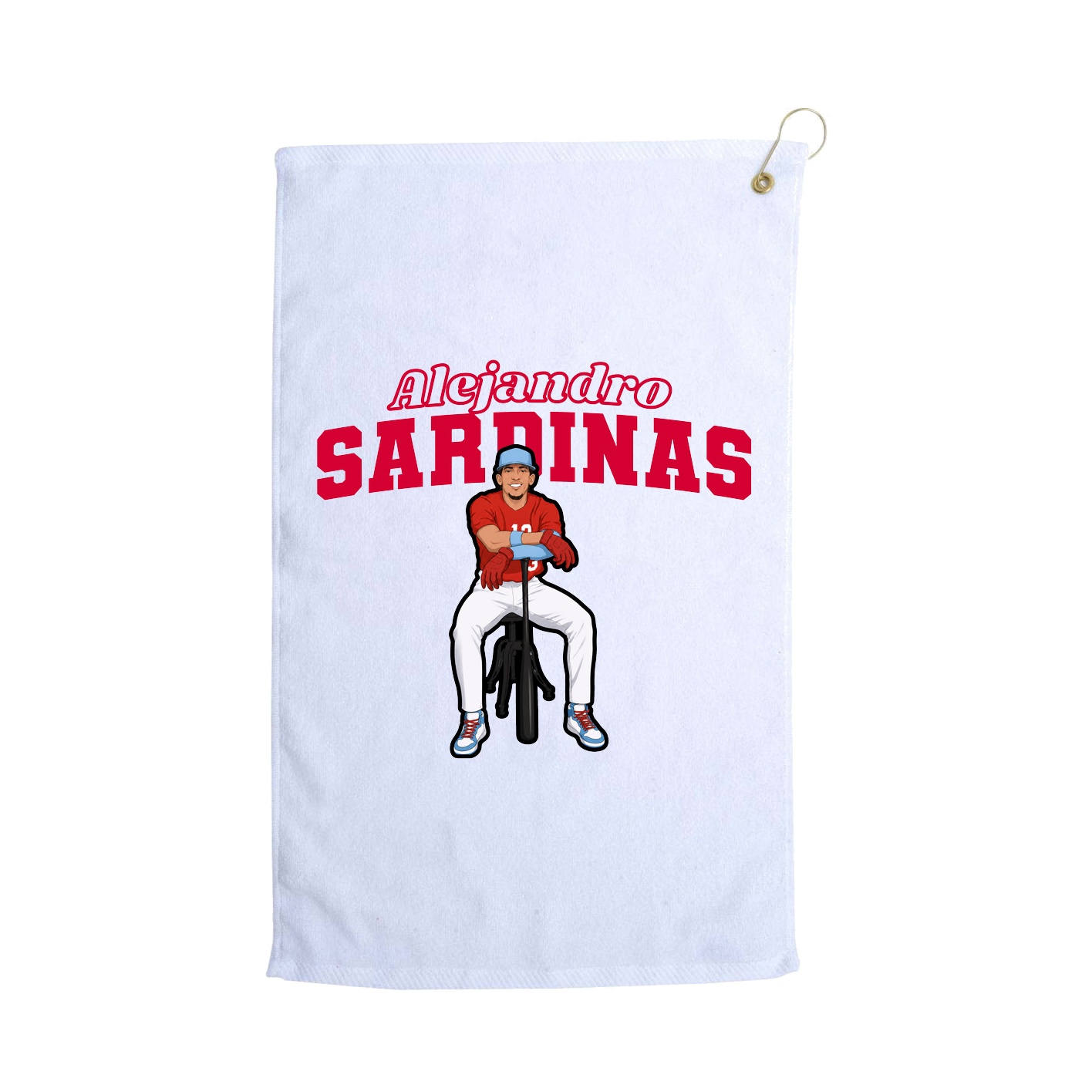 Golf Towel — Name Arch in White