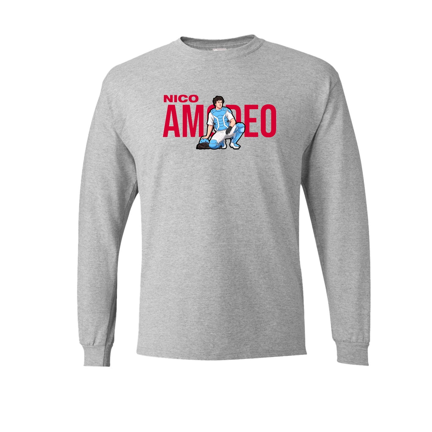 Long Sleeve Tee — Player Name in Grey