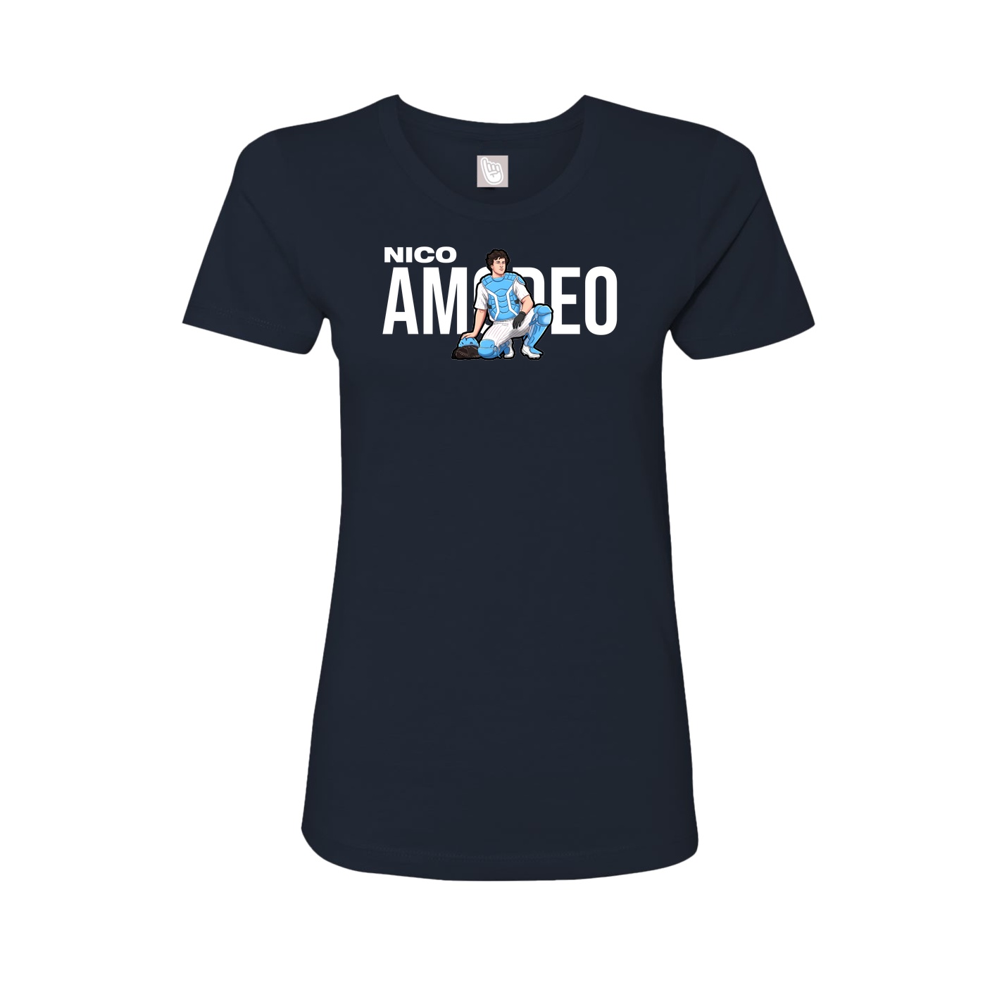 Fitted Women's Tee — Player Name in Navy