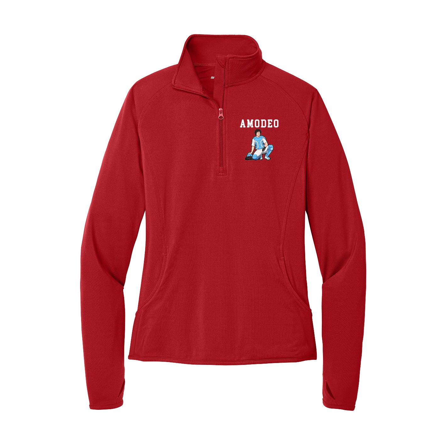 Women's Q-Zip Pullover — Shirsey in Red