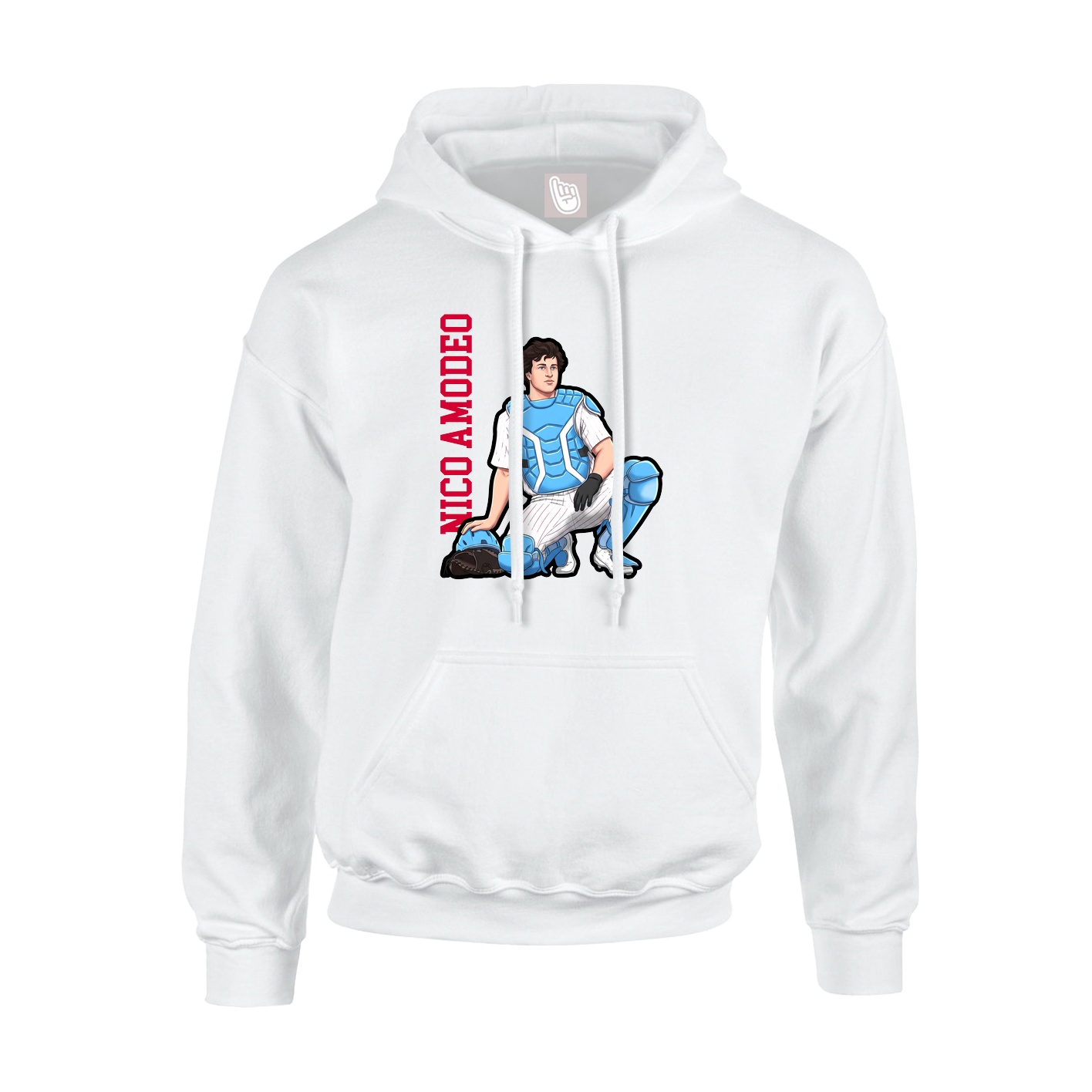 Youth Hoodie — Name Vertical in White