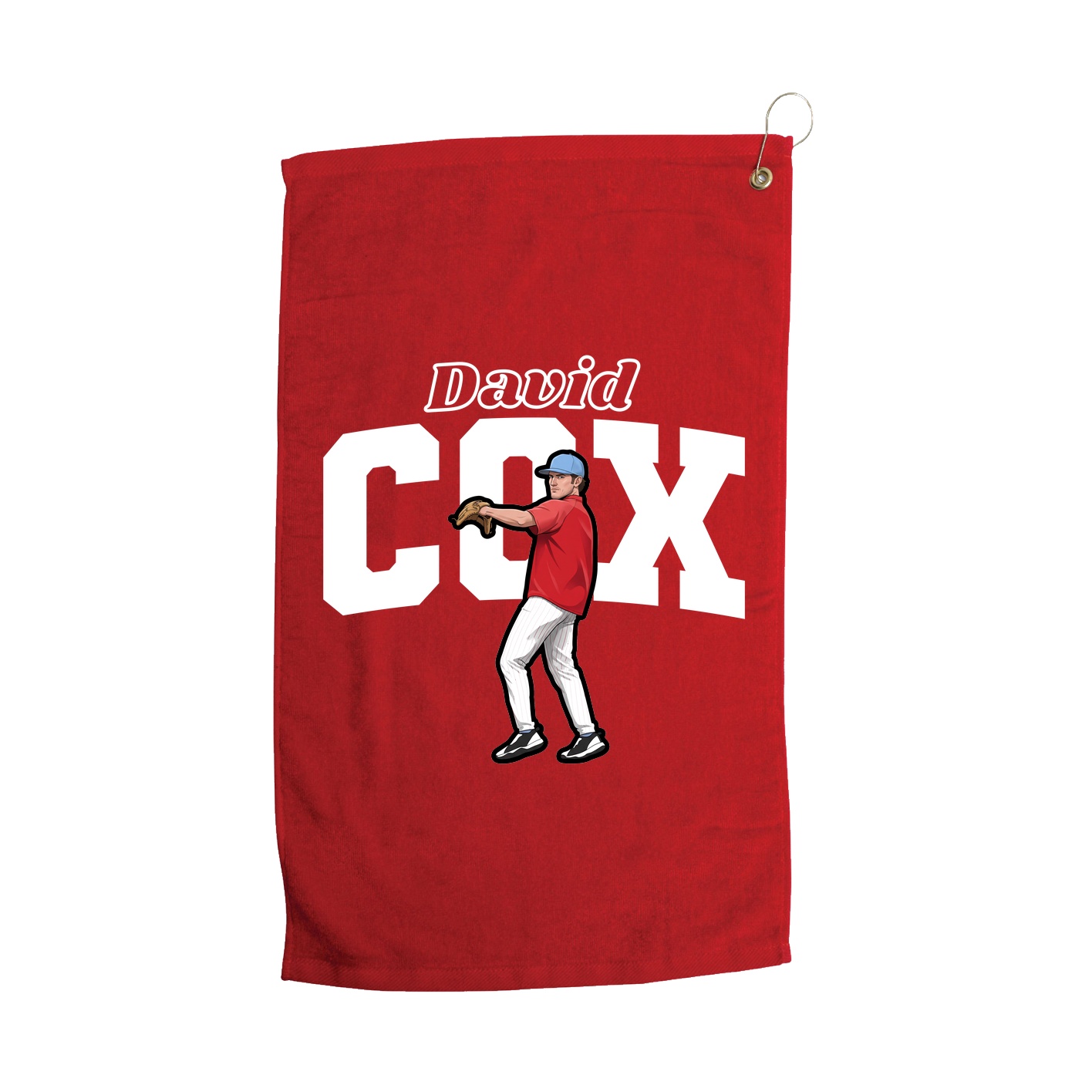 Golf Towel — Name Arch in Red