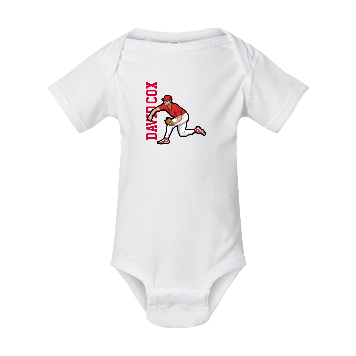 Baby Onesie — Name Vertical in White