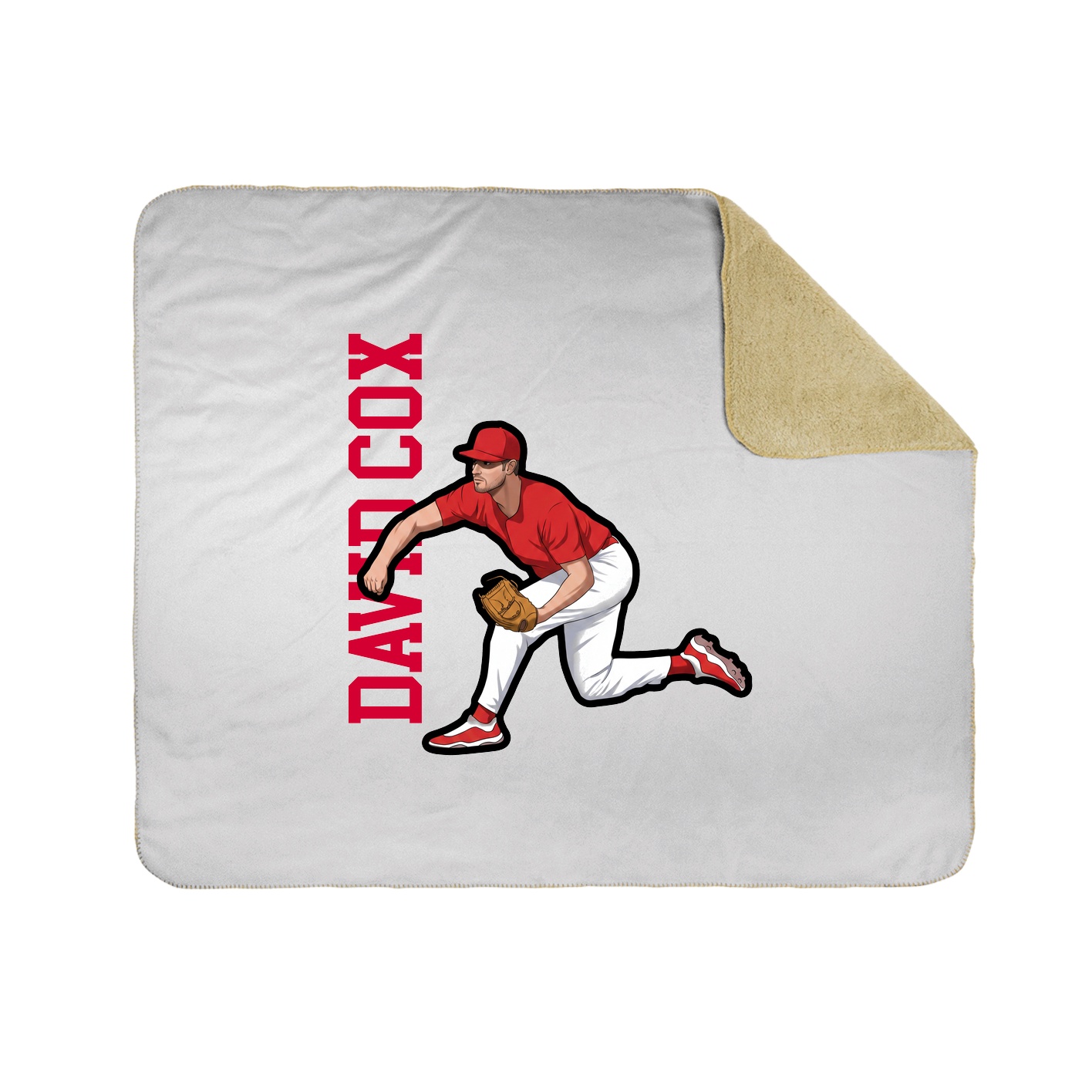 Throw Blanket — Name Vertical in White