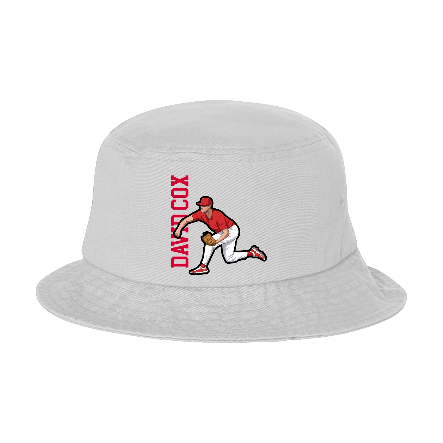 Bucket Cap — Name Vertical in White