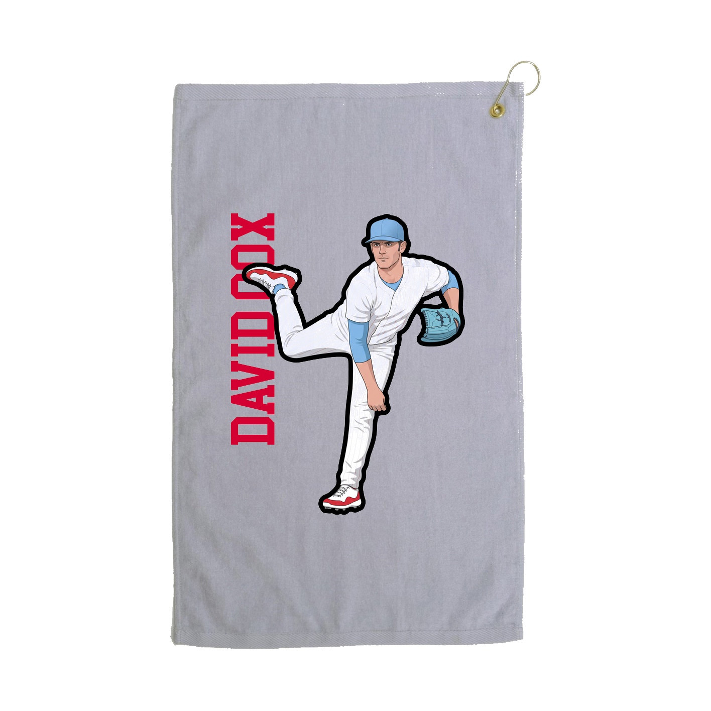 Golf Towel — Name Vertical in Grey