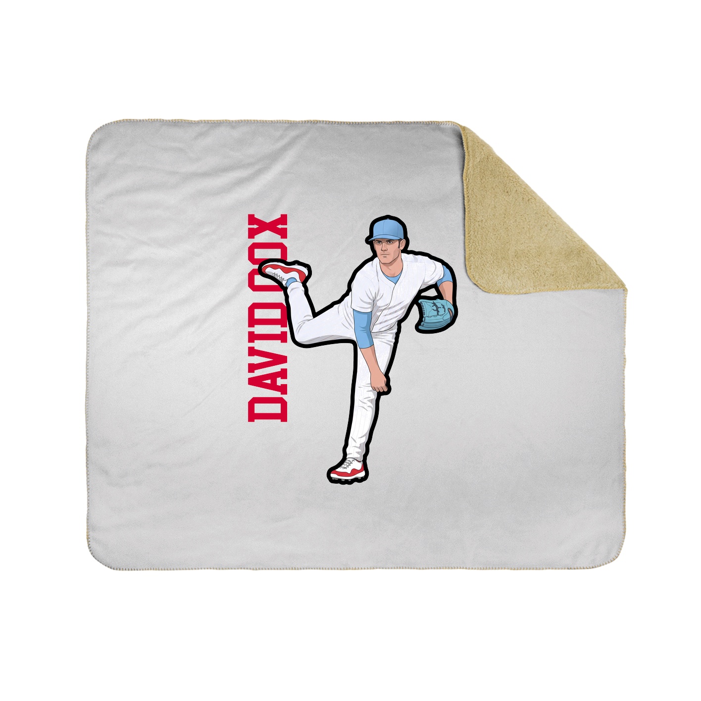 Throw Blanket — Name Vertical in White
