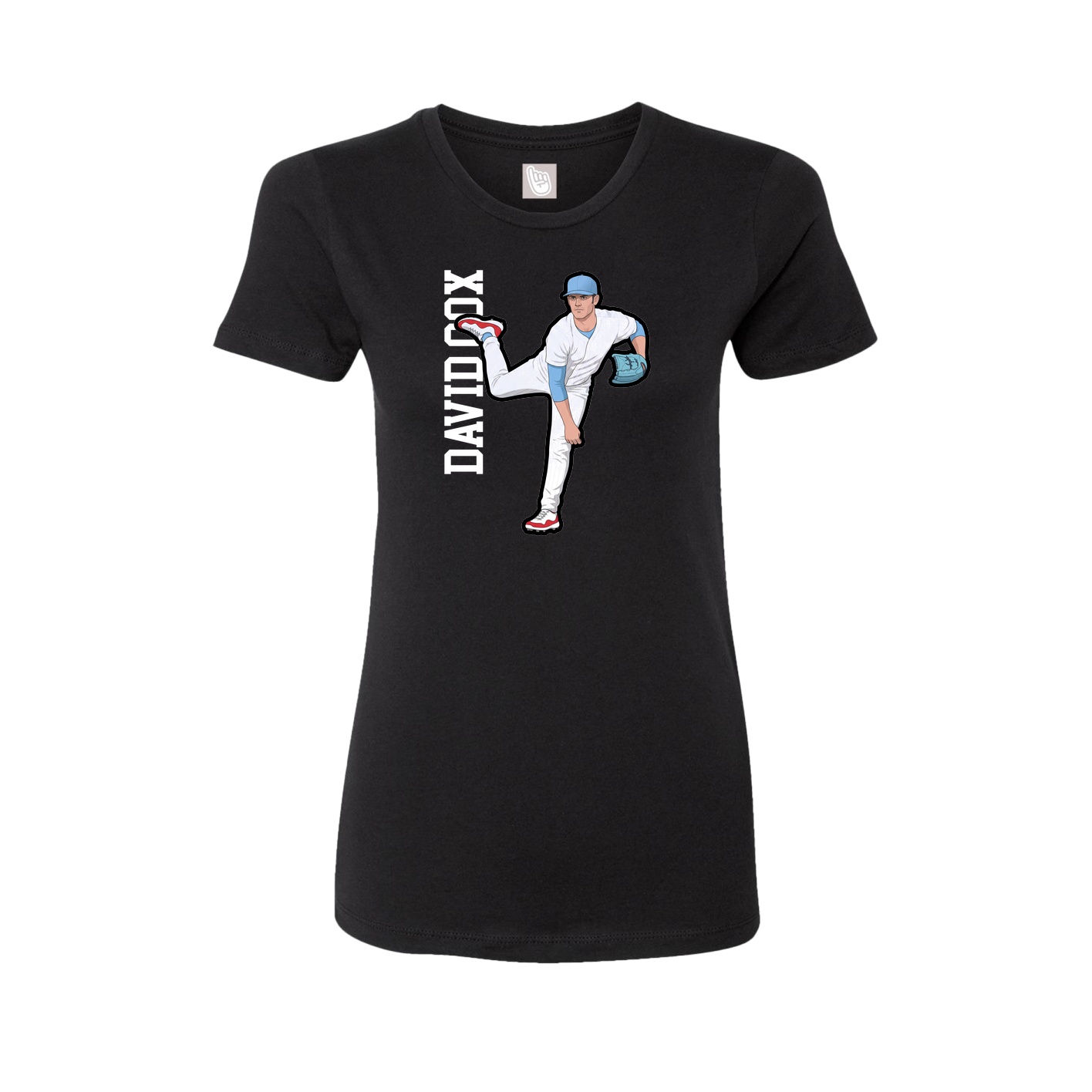 Fitted Women's Tee — Name Vertical in Black