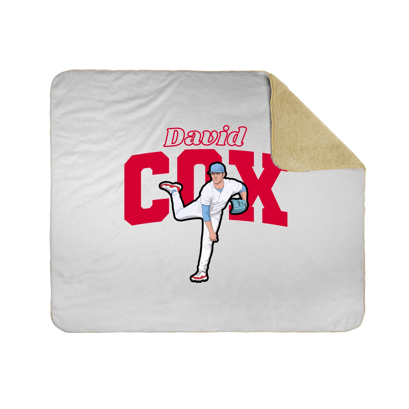 Throw Blanket — Name Arch in White