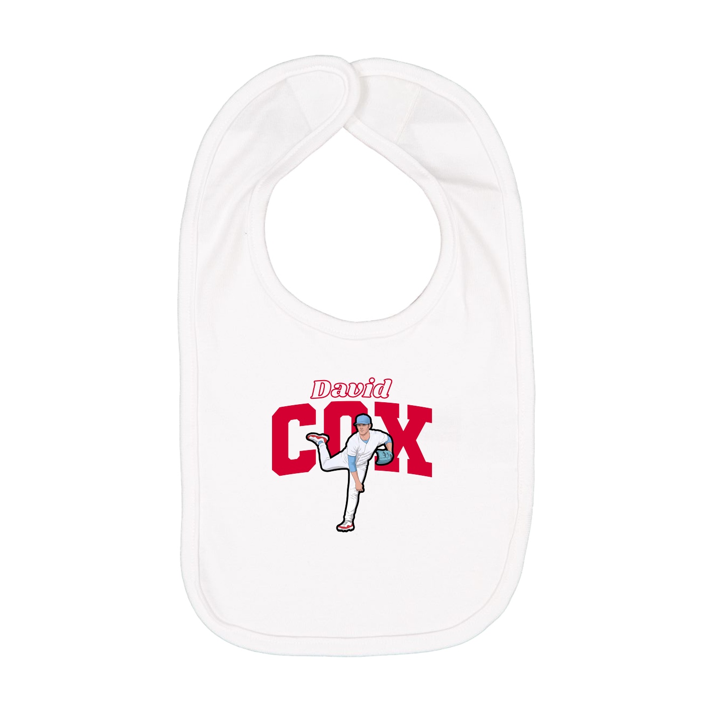 Infant Bib — Name Arch in White