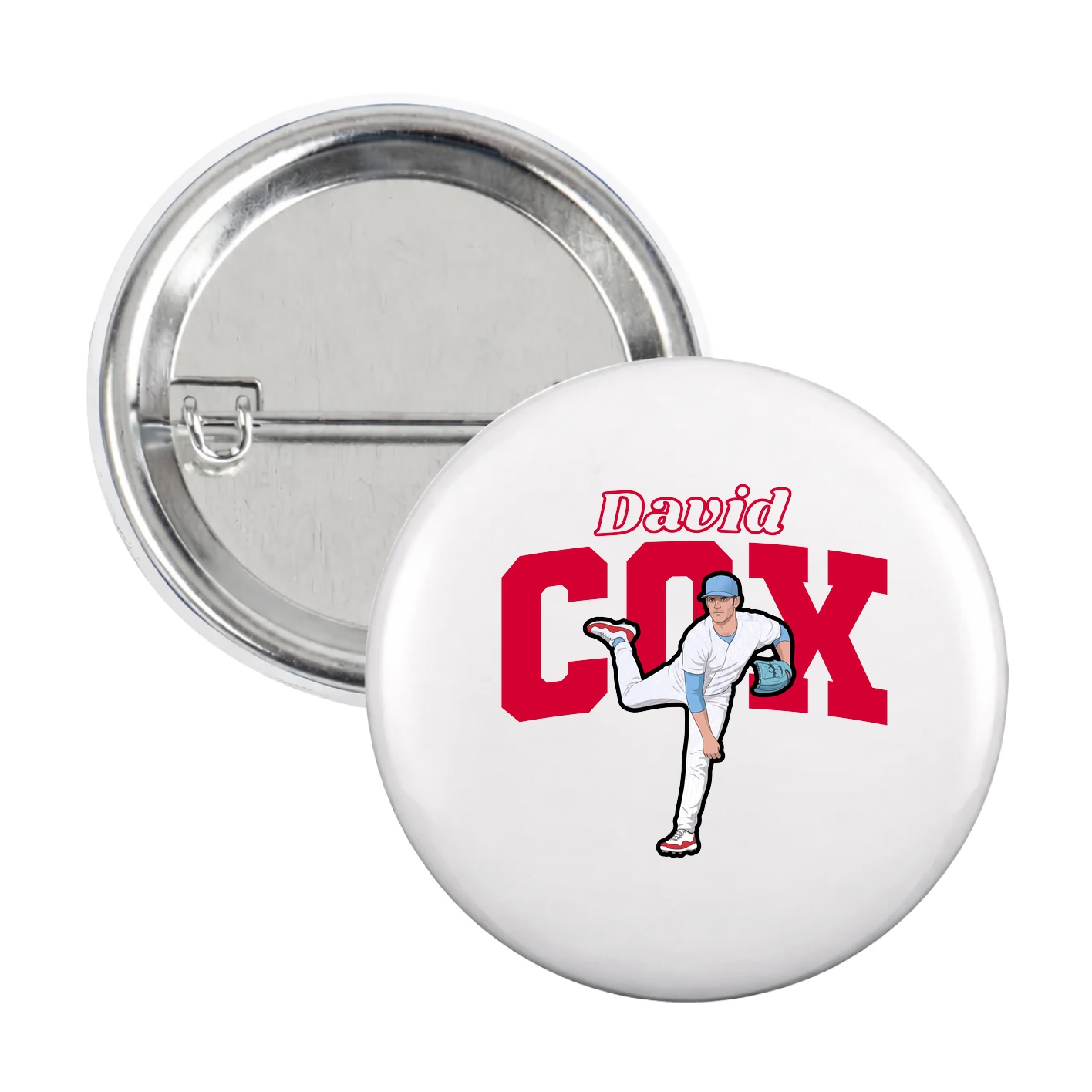 Game Day Button — Name Arch in White