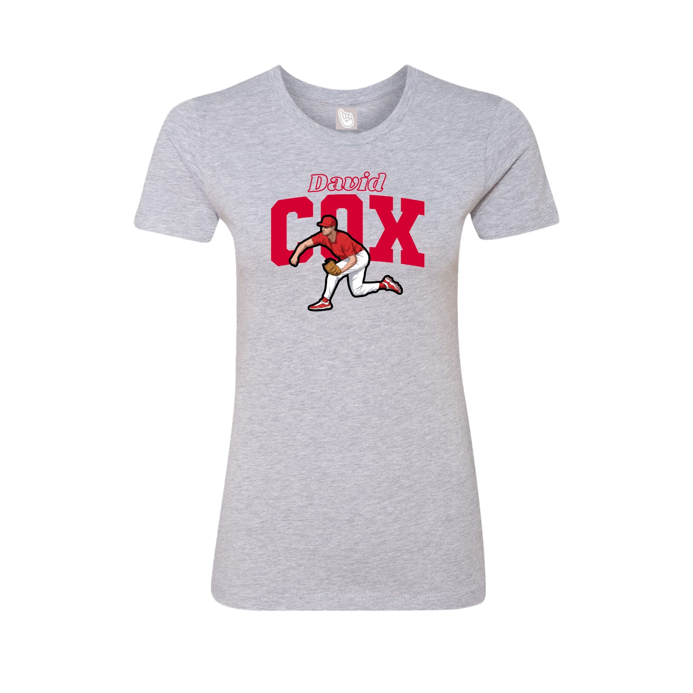 Fitted Women's Tee — Name Arch in Grey