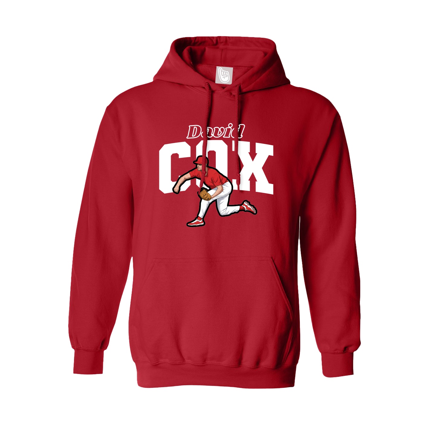 Youth Hoodie — Name Arch in Red