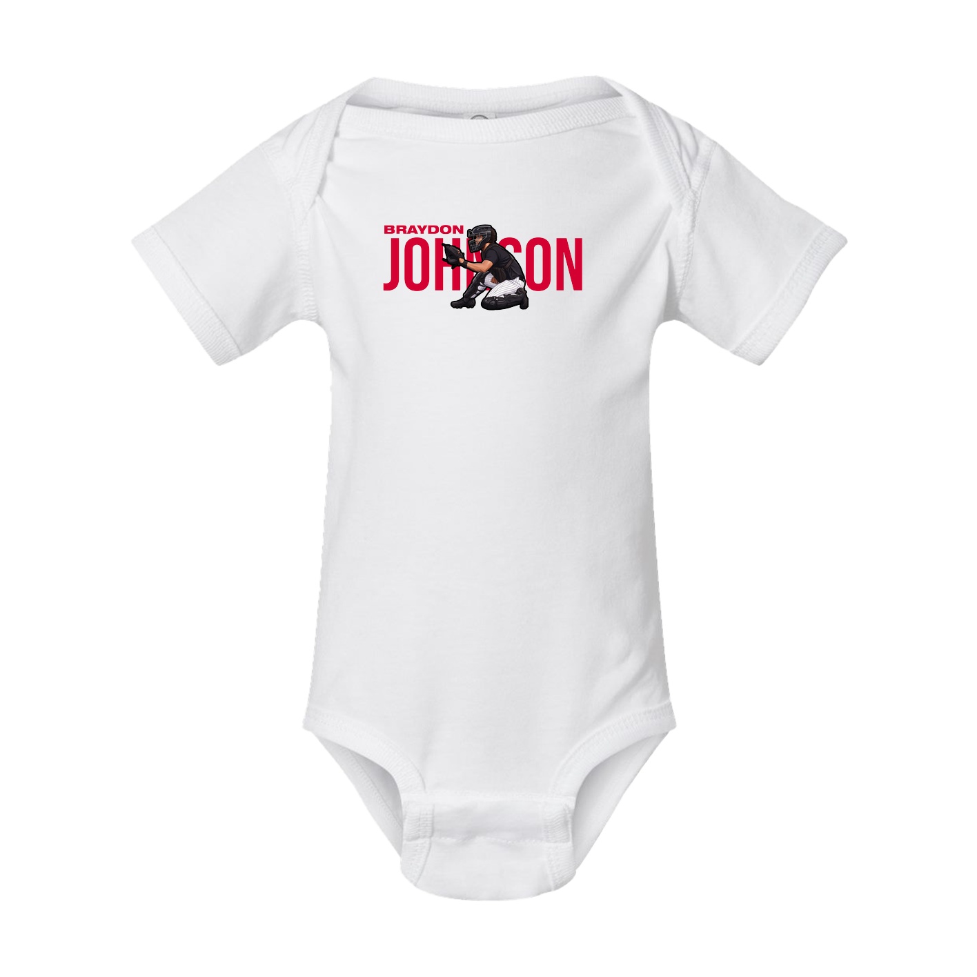 Baby Onesie — Player Name in White