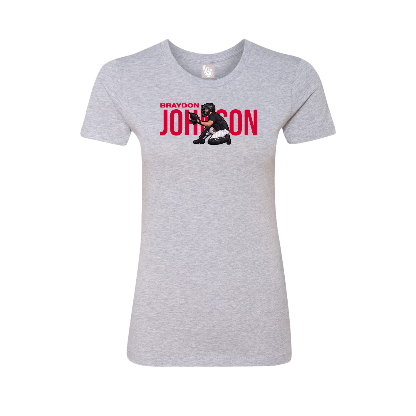 Fitted Women's Tee — Player Name in Grey