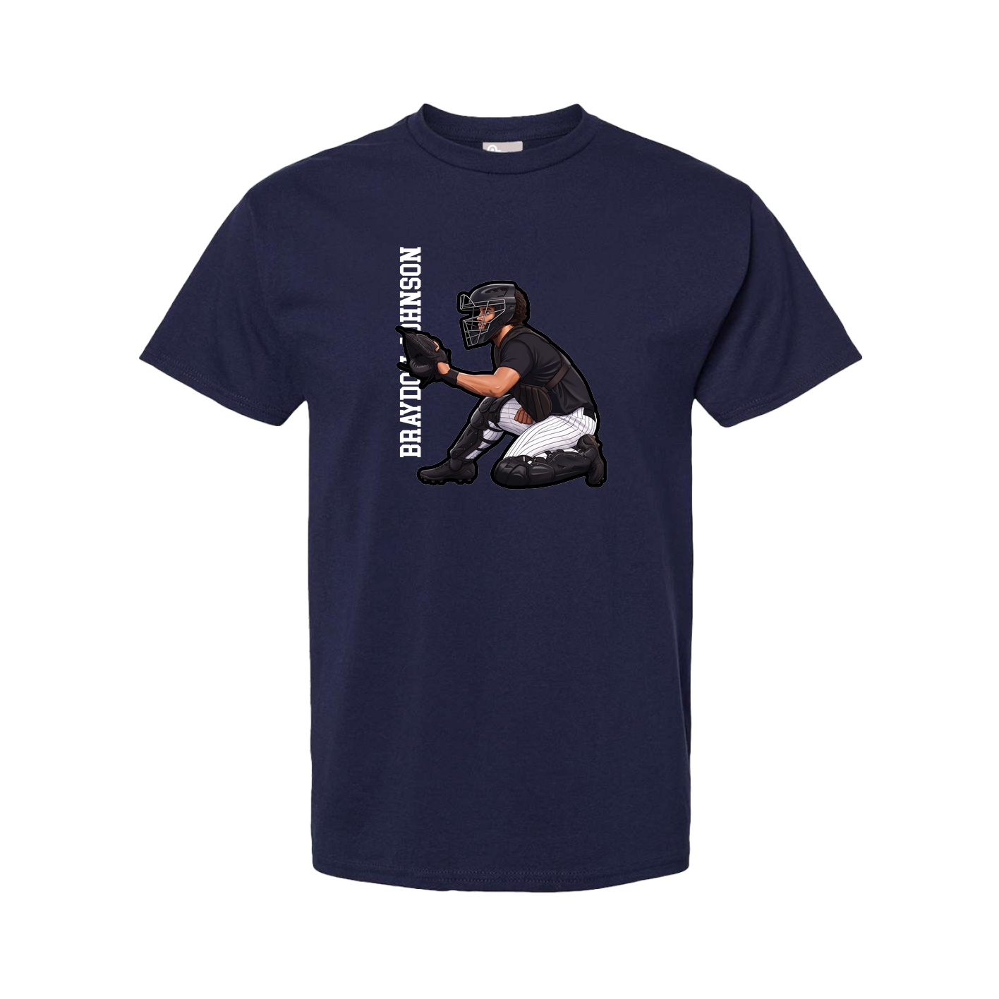 Tee — Name Vertical in Navy