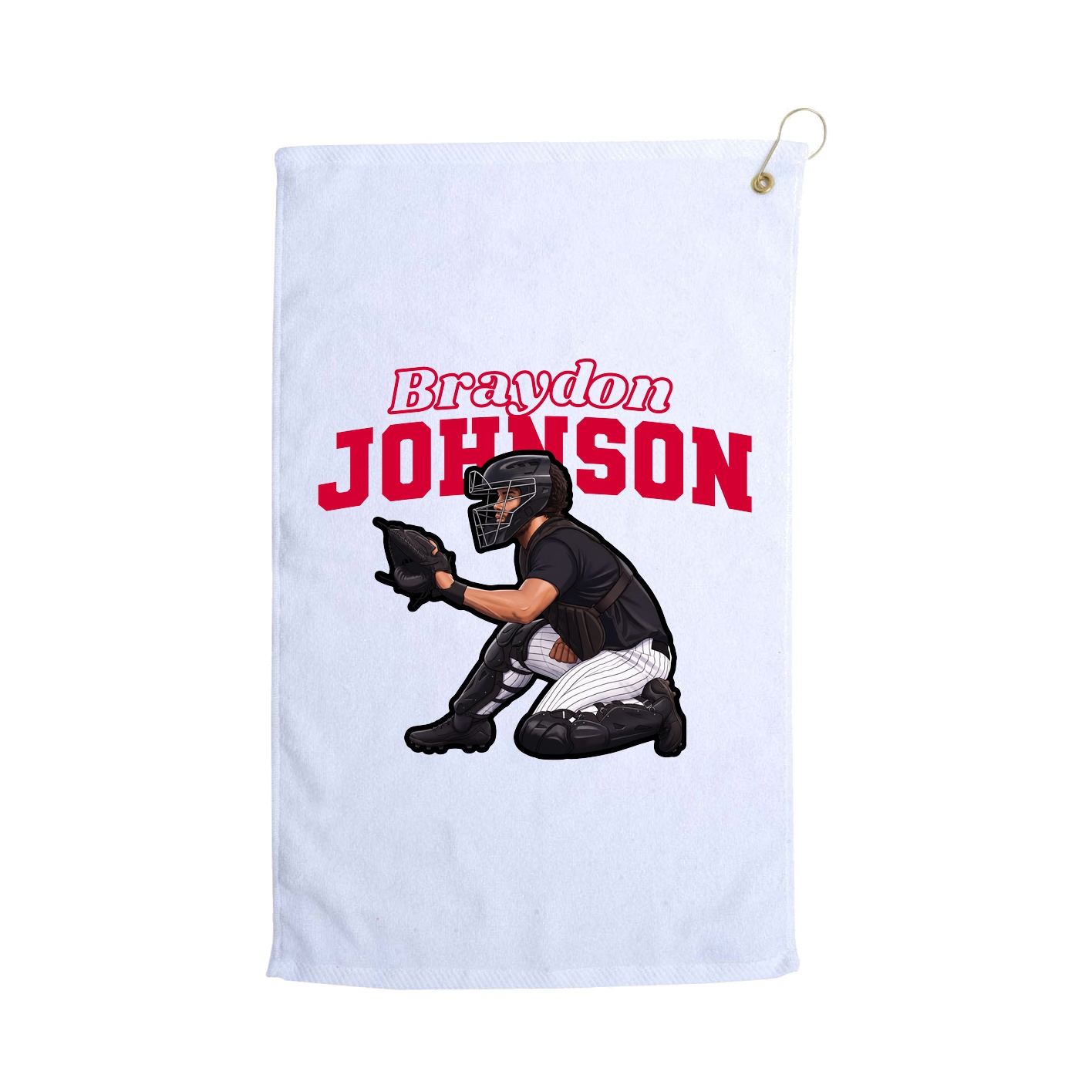 Golf Towel — Name Arch in White