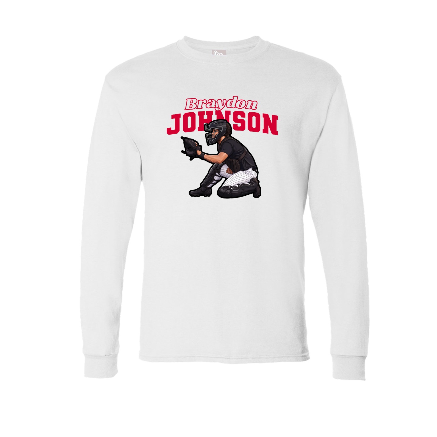Long Sleeve Tee — Name Arch in White