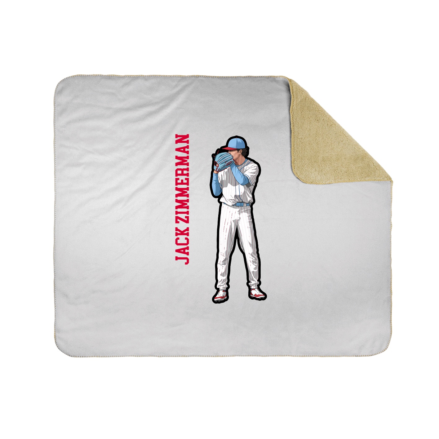 Throw Blanket — Name Vertical in White