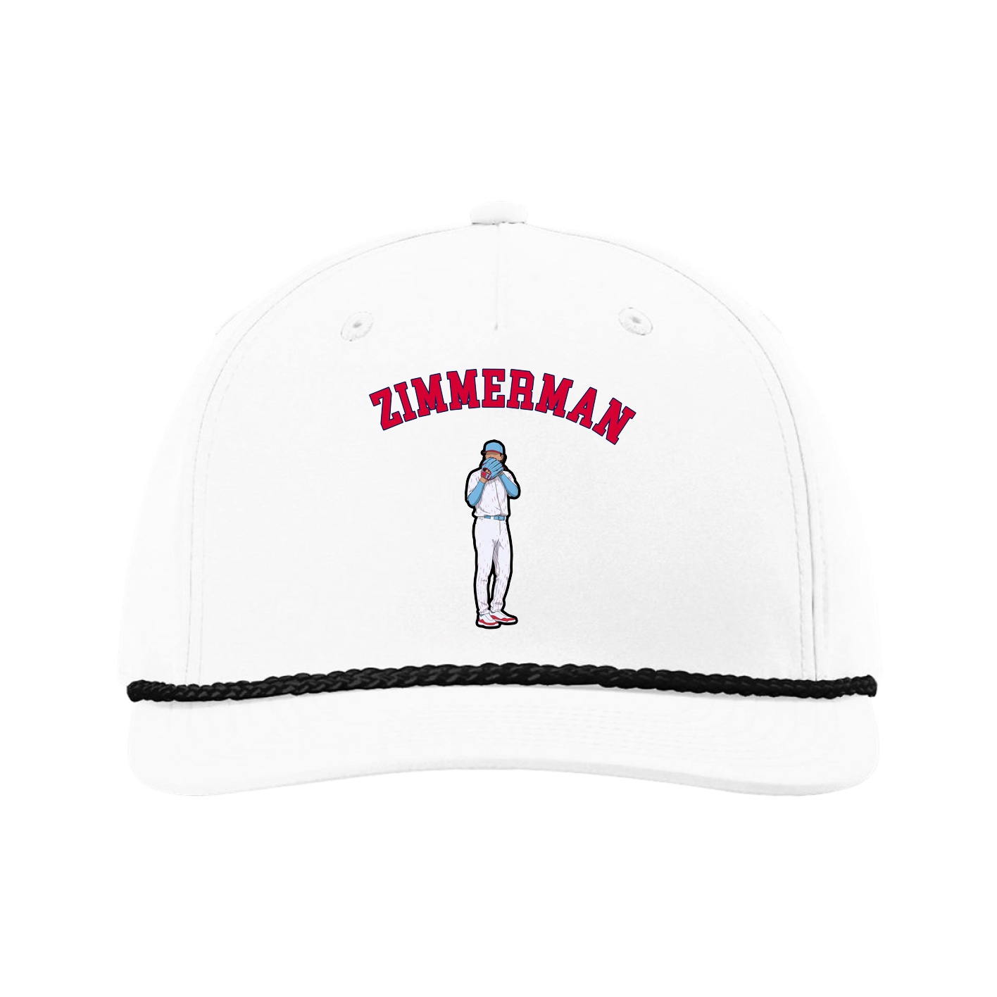 Five-Panel Classic Rope Cap — Shirsey Arch in White