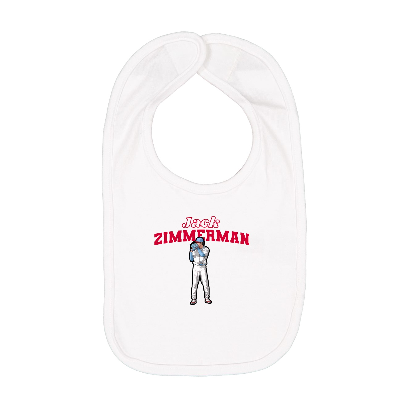 Infant Bib — Name Arch in White